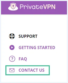 PrivateVPN knop 