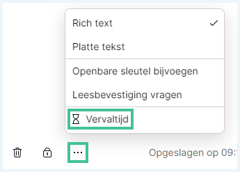 Proton Mail bericht waarbij de drie puntjes voor het menu en
