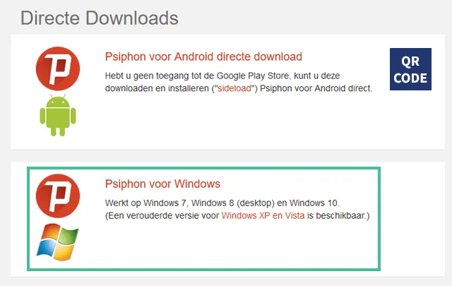Psiphon VPN downloadpagina