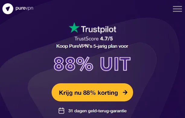 PureVPN website homepage