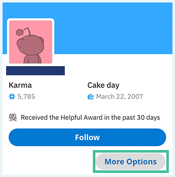 Reddit Profiel waarbij 