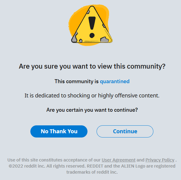 Reddit Quarantined Community melding