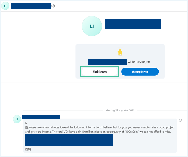 Skype ongewenste chat