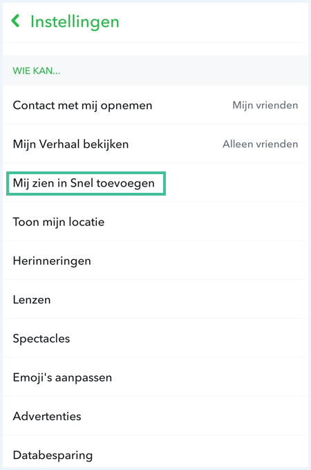 Snapchat scherm