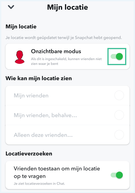 Snapchat scherm