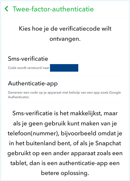 Snapchat scherm