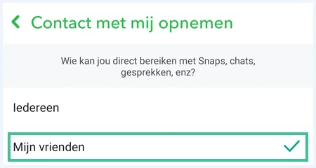 Snapchat scherm