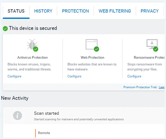 Sophos Home Antivirus Premium Quick Scan Status