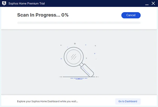 Sophos Home Antivirus aan het scannen