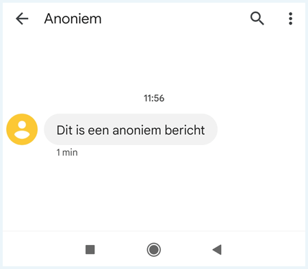 Ontvangen sms-bericht verstuurd vanaf de website Stilletjes