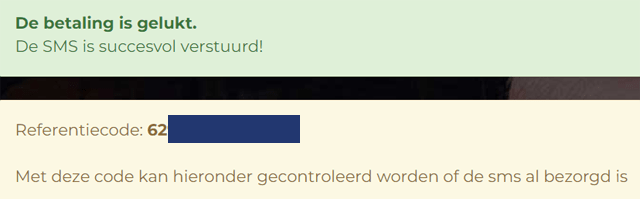 Betaalbevestiging van de website Stilletjes
