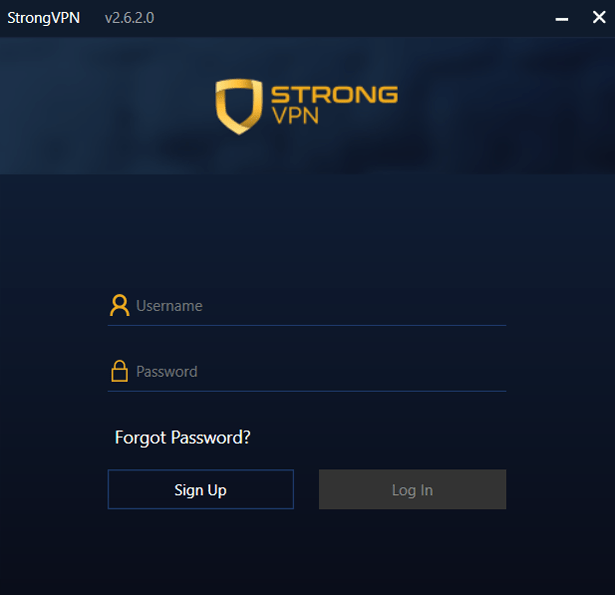 StrongVPN client software inloggen