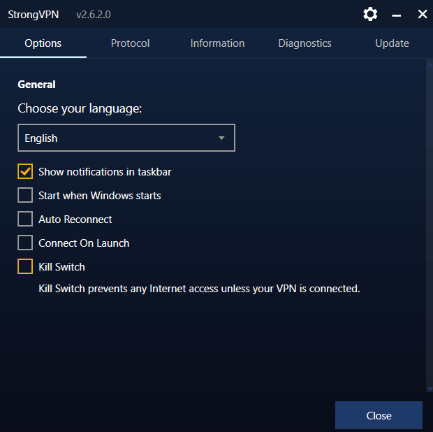 StrongVPN client software