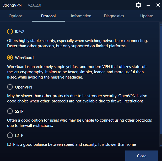 StrongVPN client software