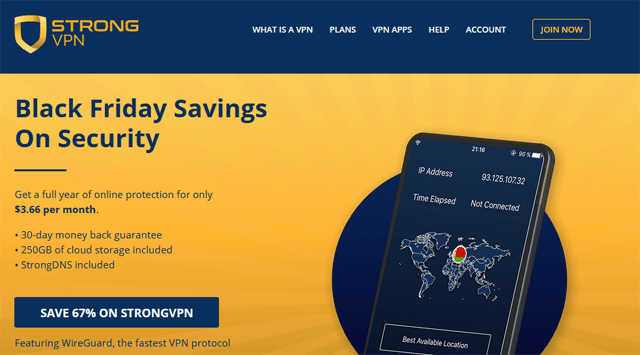 StrongVPN website