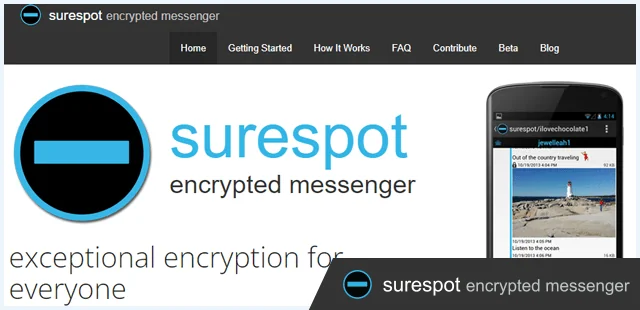 Surespot Website met Logo