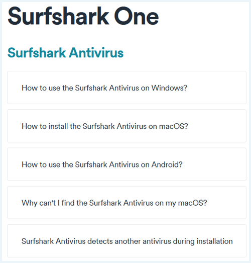 Surfshark One FAQ vragen