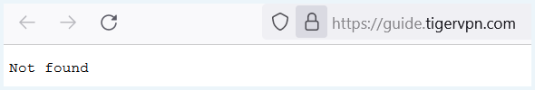 TigerVPN helppagina die niet werkt (Not found)
