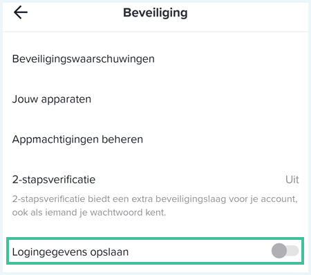 TikTok menu