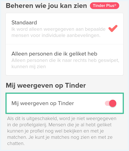 Tinder optie 