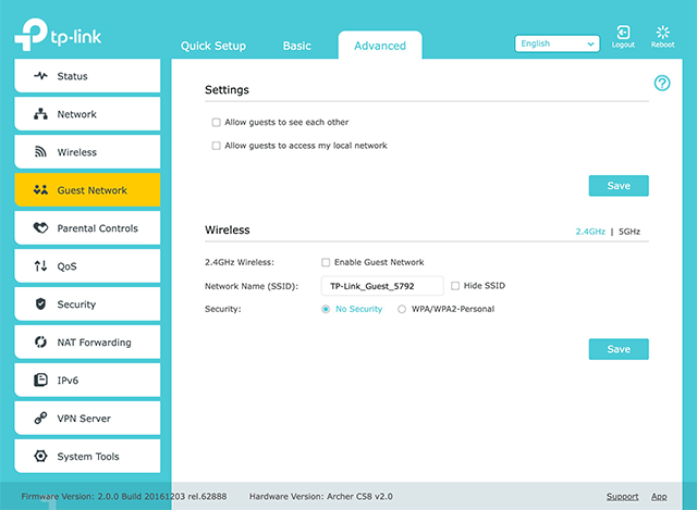 TP-Link Router-scherm