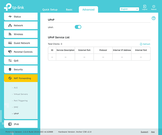 TP-Link Router-scherm