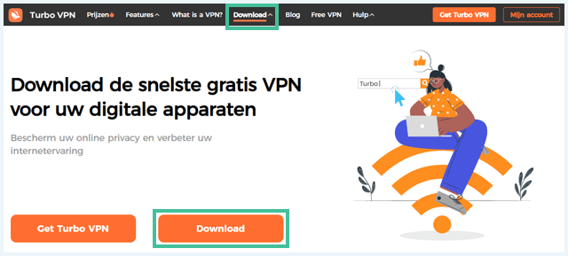 Turbo VPN website, pagina