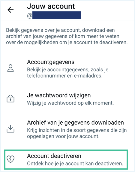 Twitter scherm