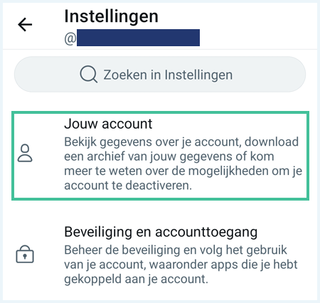 Twitter scherm