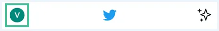 Twitter mobiele app waarbij het profiel-icoon naast het Twitter logo is uitgelicht