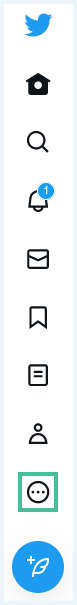 Twitter menu waarbij het bolletje met de drie puntjes is uitgelicht