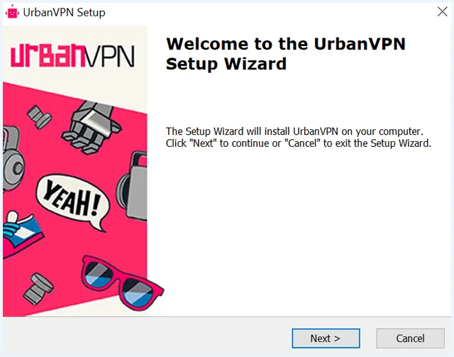 UrbanVPN installatiewizard