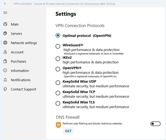 VPN Unlimited Network Settings