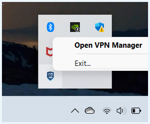VPNArea in de Windows taakbalk