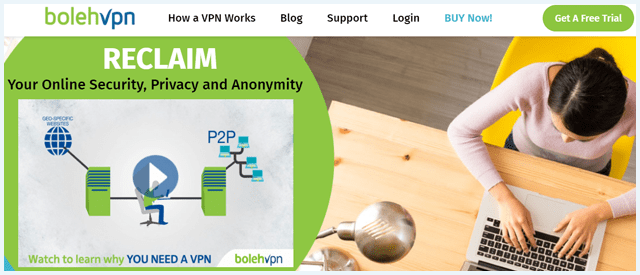 BolehVPN website homepage