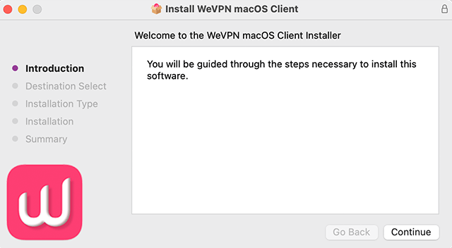 WeVPN software installatie