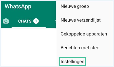 Screenshot van WhatsApp van waar je
