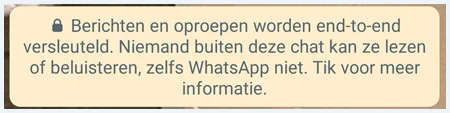 Melding end-to-end versleuteling WhatsApp
