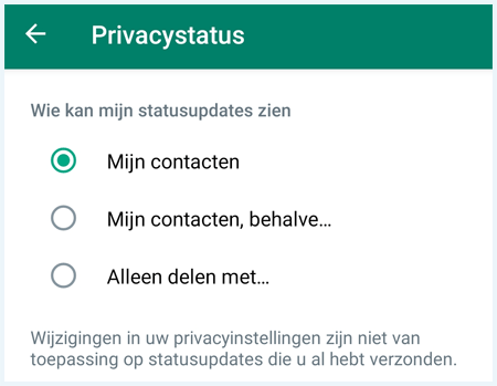 Screenshot van het scherm