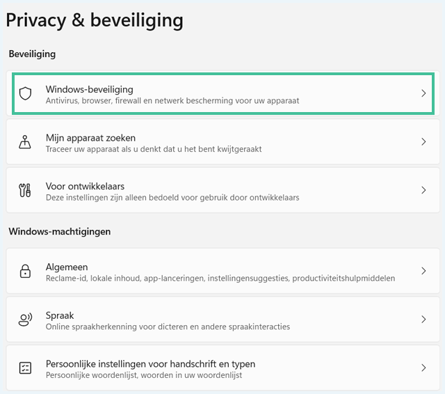 Windows scherm 