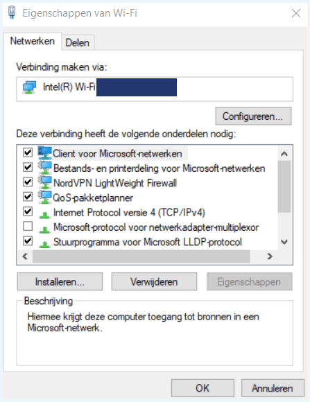Eigenschappen van een specifiek Wi-Fi netwerk op Windows