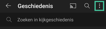 YouTube geschiedenis menu bolletjes