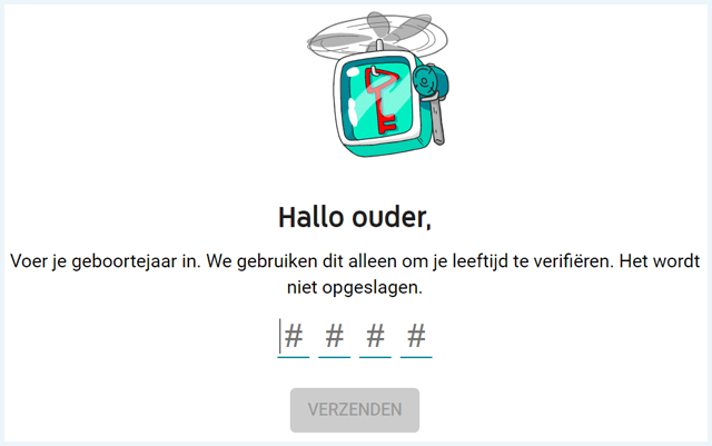 YouTube Kids geboortejaar invoeren