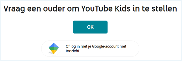 YouTube Kids scherm