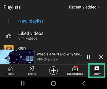 Screenshot waar je je gedownloade video's van YouTube vindt als je een YouTube Premium account hebt