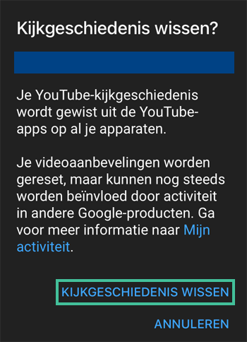 Screenshot van de melding 