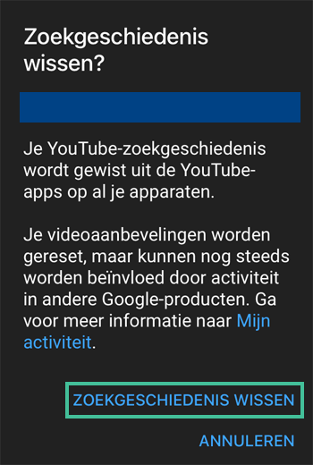 Screenshot van de melding 