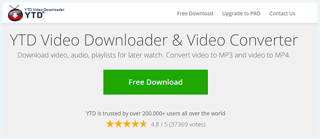Interface van YTD Video Downloader