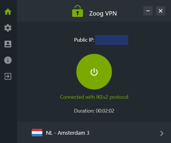 ZoogVPN App Layout