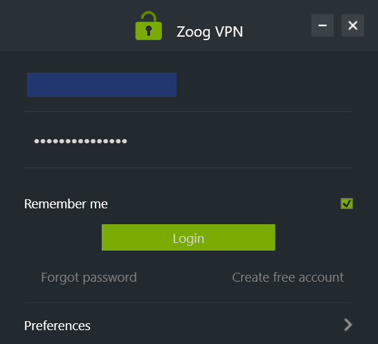 ZoogVPN App Login